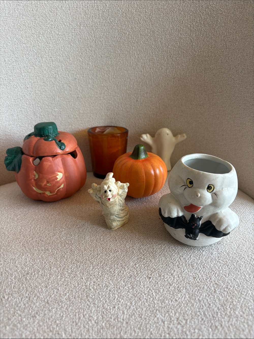 VTG Halloween Trinket Lot - 6-Piece Cute Kitsch Spooky Decor Bundle